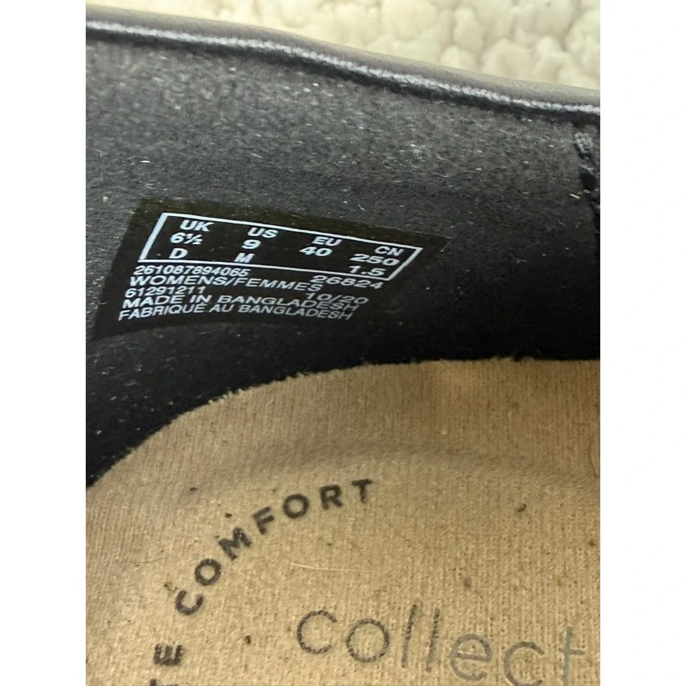Clarks Collection Womens Black Leather Zip Loafers Shoes 261087894065 Size‎ 9